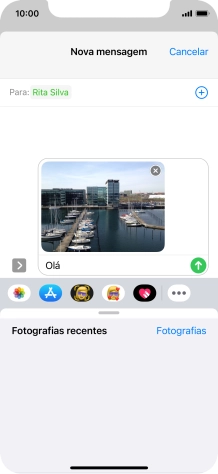 Prima o ícone para enviar.