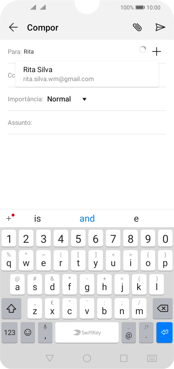 Prima o contacto pretendido.