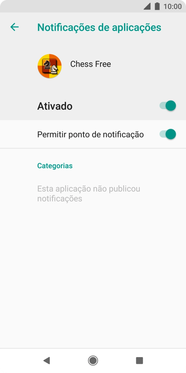 Prima o indicador sob o nome da app para ativar ou desativar a função.