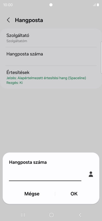 Írd be azt, hogy +36709090999, és válaszd az OK lehetőséget.