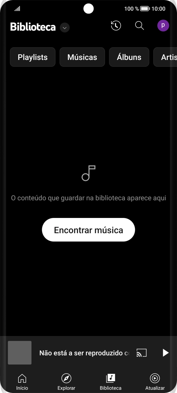 Prima a lista suspensa.