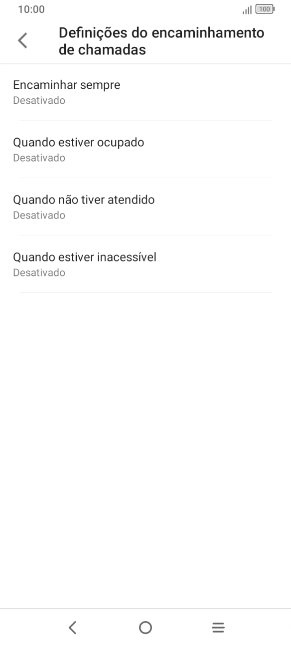 Prima o tipo de desvio pretendido.