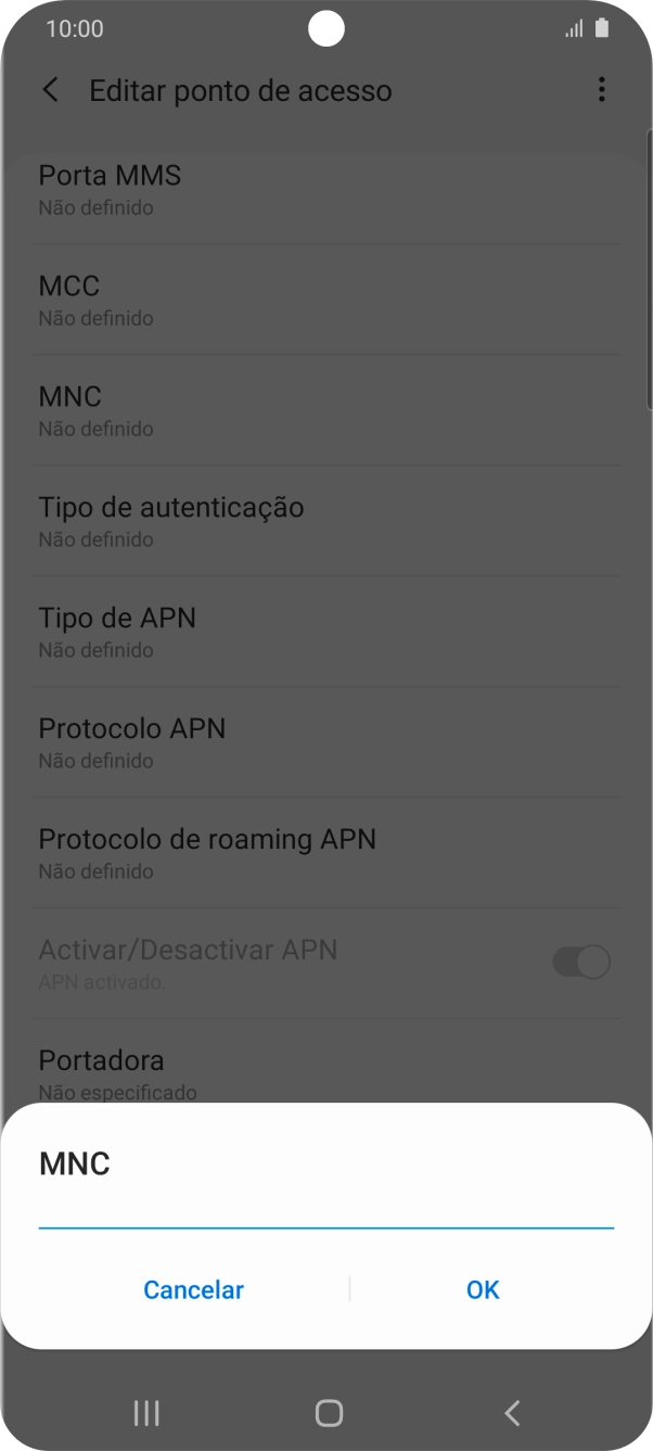 Introduza 01 e prima OK.