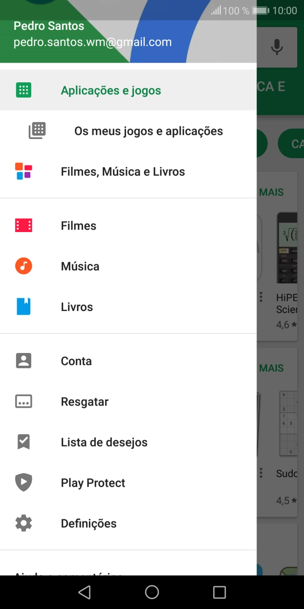 Prima Os meus jogos e aplicações.