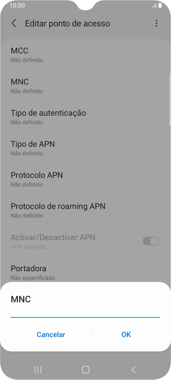 Introduza 01 e prima OK.