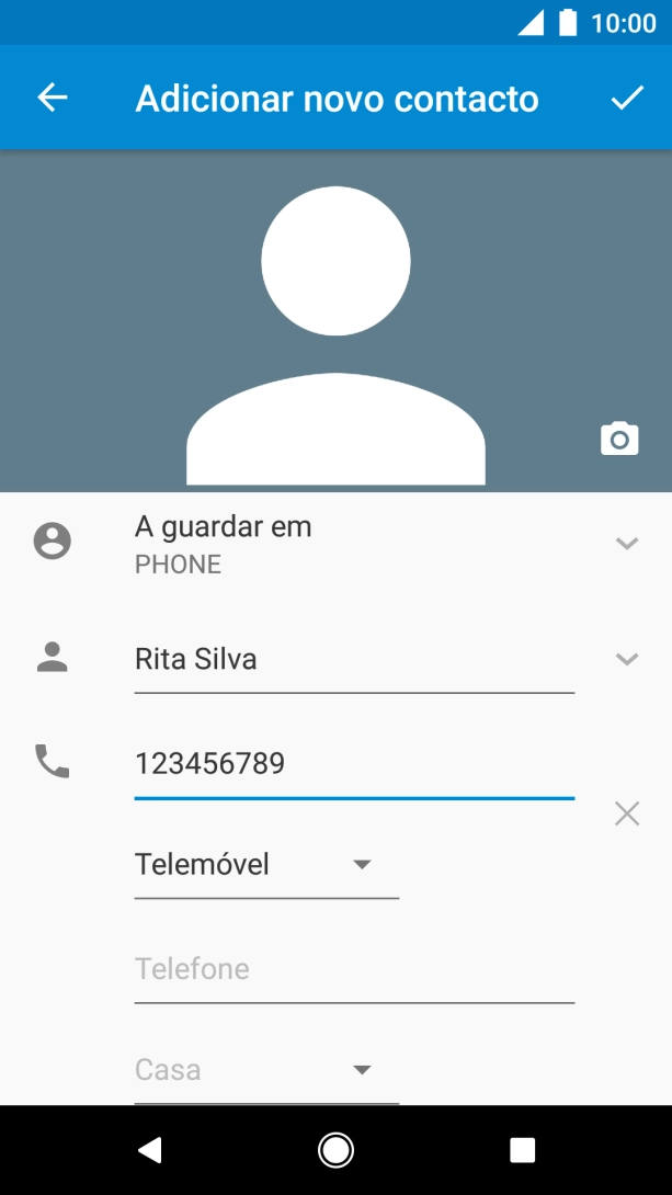 Prima o ícone para aceitar.