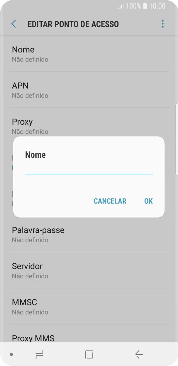 Introduza Vodafone Internet e prima OK.