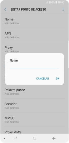 Introduza Vodafone Internet e prima OK.