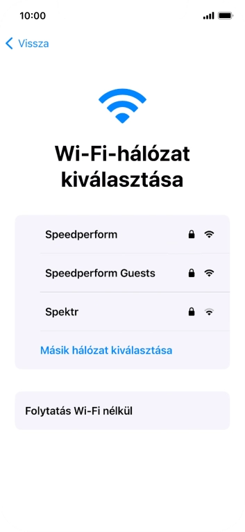 Válaszd ki a kívánt Wi-Fi hálózatot.