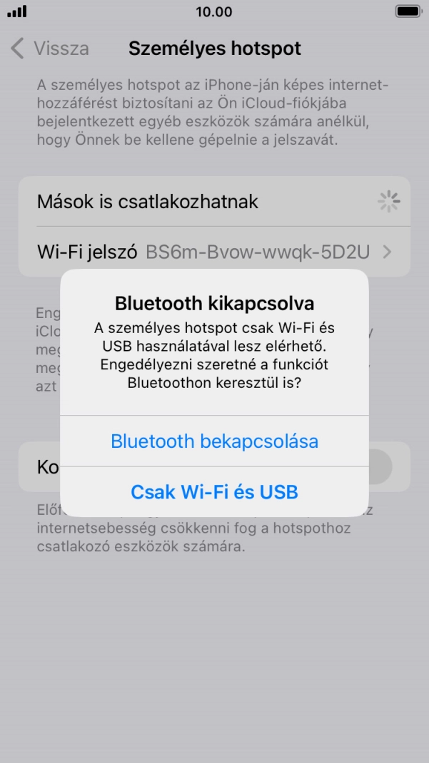 Amennyiben be van kapcsolva a Wi-Fi, válaszd a Csak Wi-Fi és USB lehetőséget.