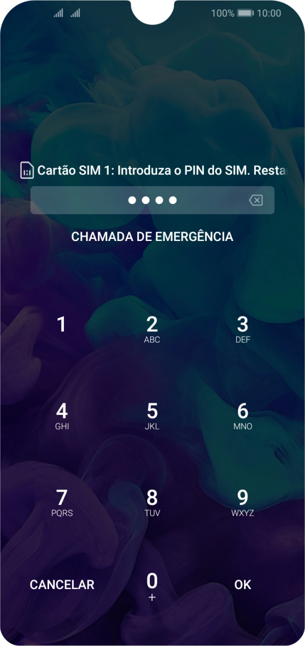 Se necessário, introduza o código PIN e prima OK.