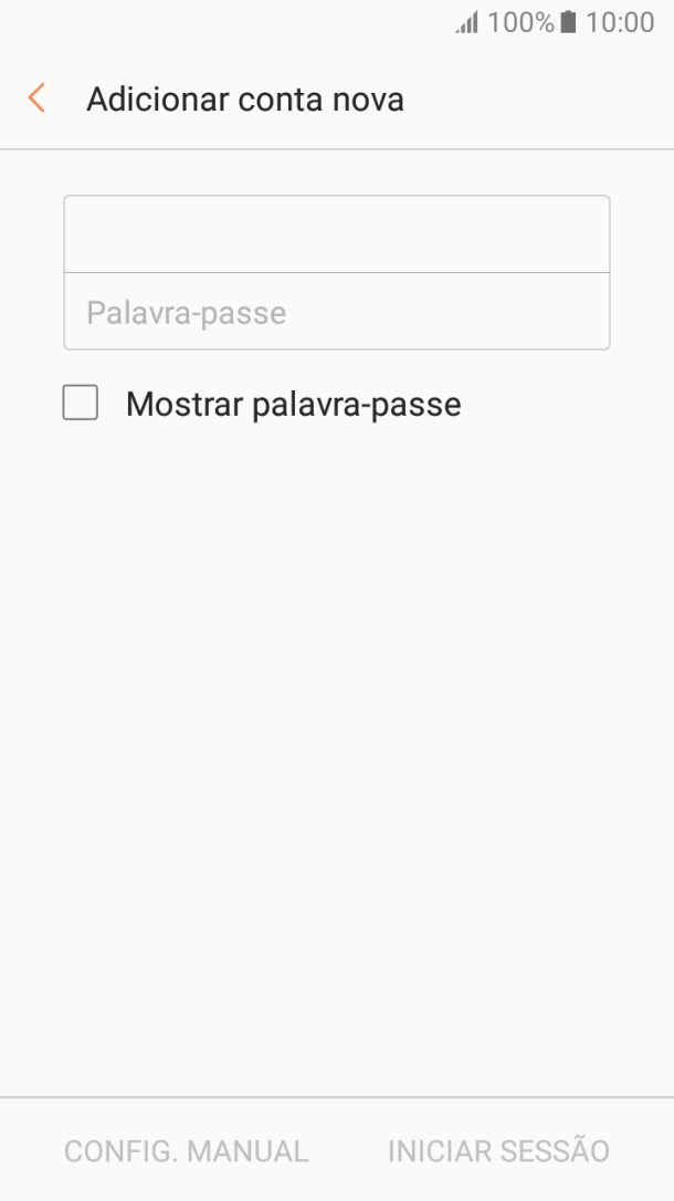 Prima Palavra-passe e introduza a password da sua conta de e-mail.