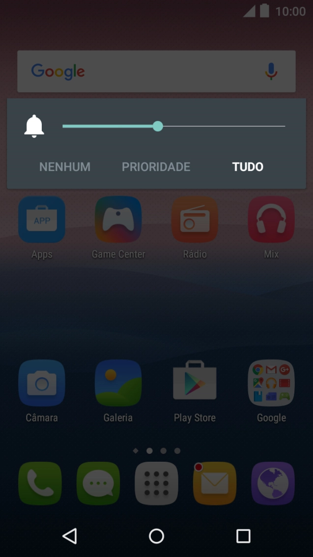 Prima NENHUM para ativar o perfil silencioso.