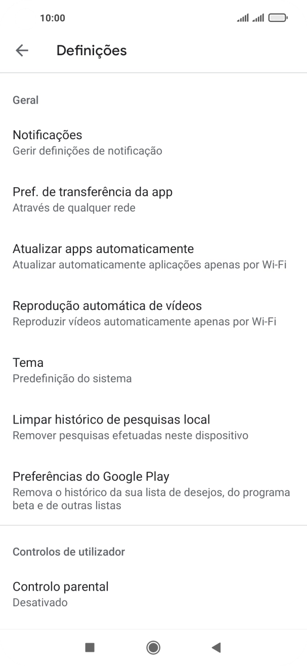 Prima Atualizar apps automaticamente.