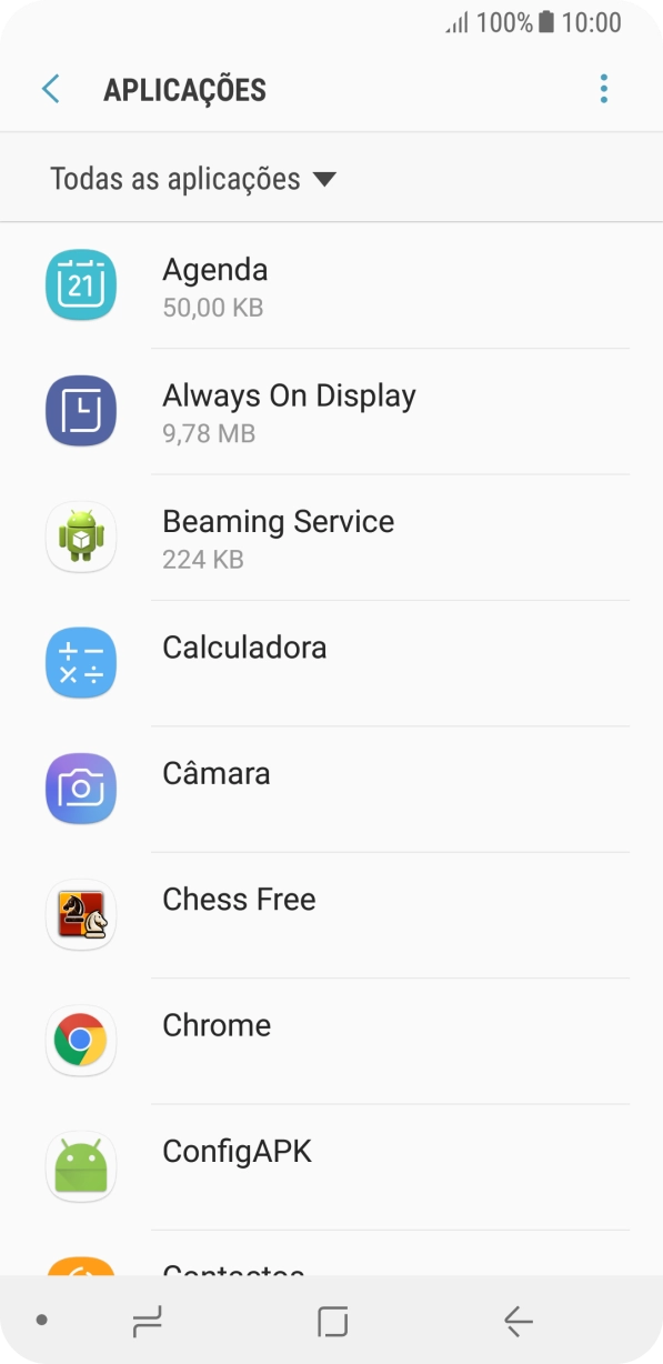 Prima a app pretendida.