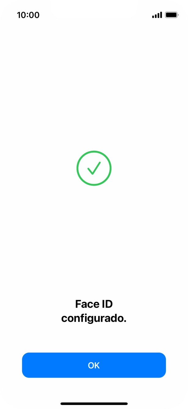 Prima OK. Se ainda não tiver escolhido um código de bloqueio do telefone, introduza um código à escolha duas vezes de seguida.