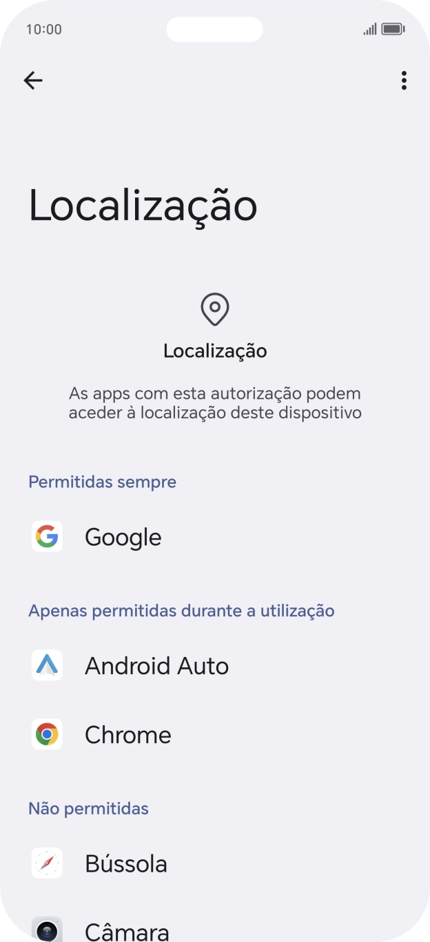Prima a app pretendida.