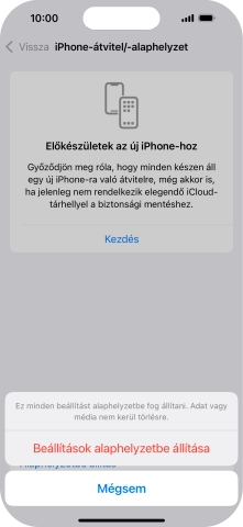 Válaszd a Beállítások alaphelyzetbe állítása lehetőséget.