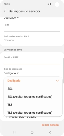 Prima TLS para ativar a função.