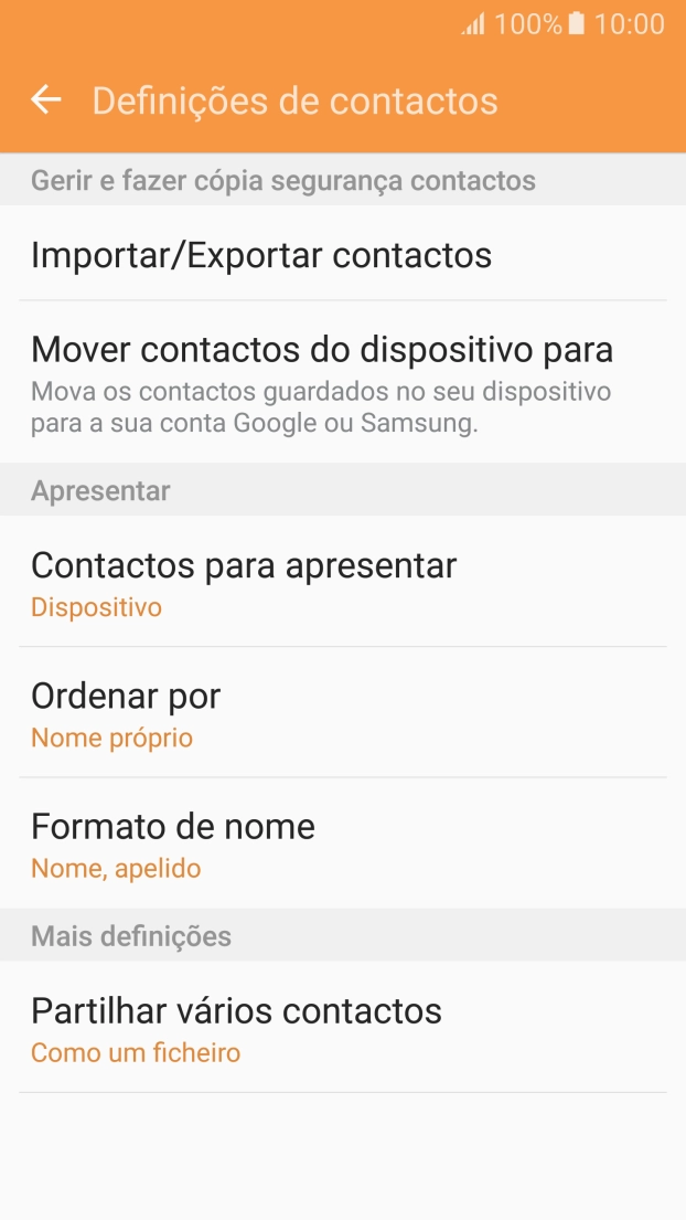Prima Importar/Exportar contactos.