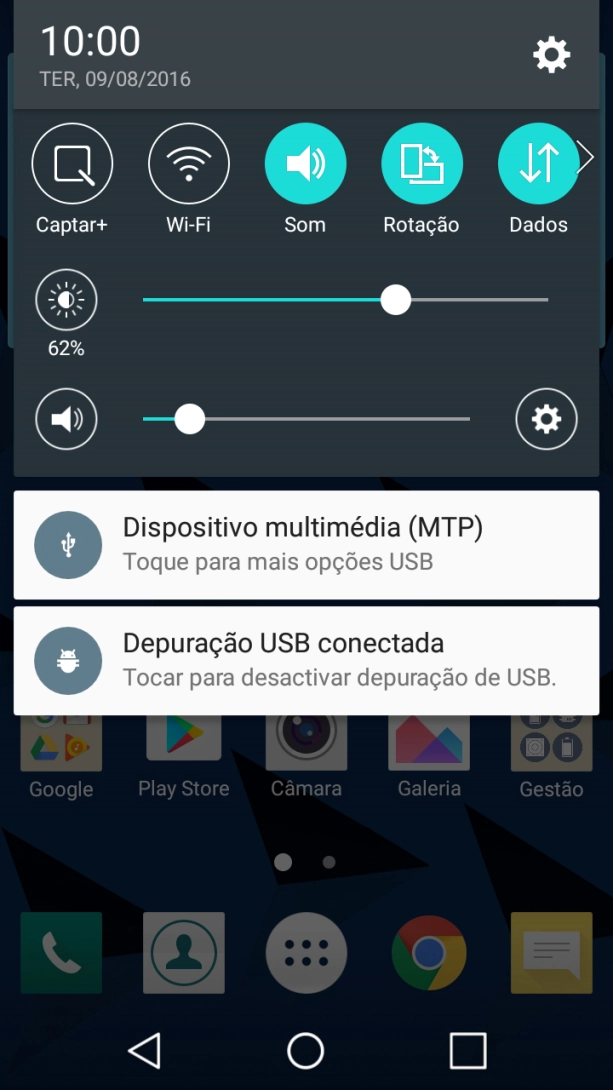 Prima o ícone de definições.