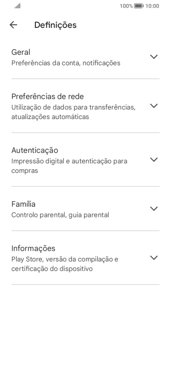 Prima Preferências de rede.