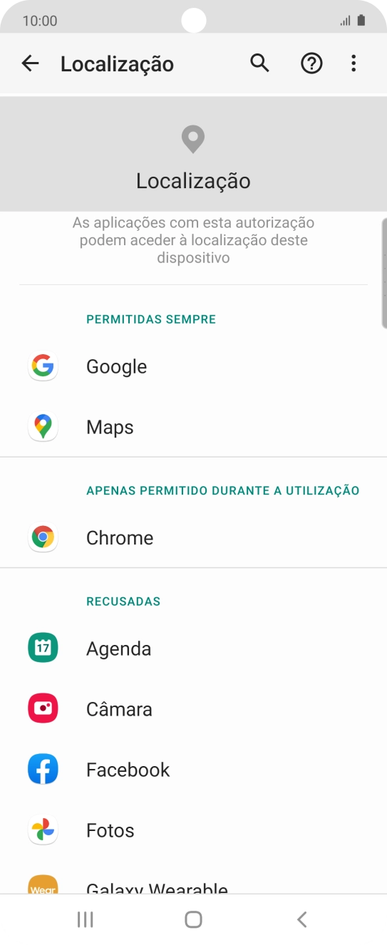 Prima a app pretendida.