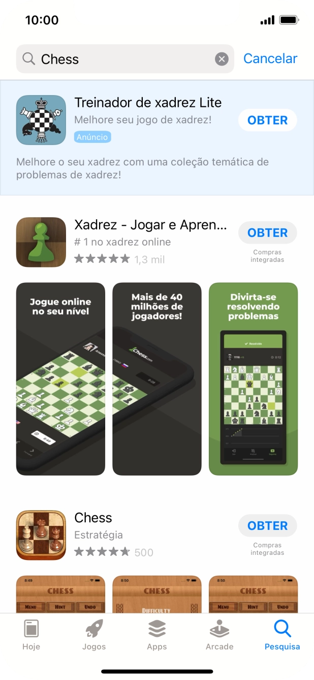 Prima a app pretendida.