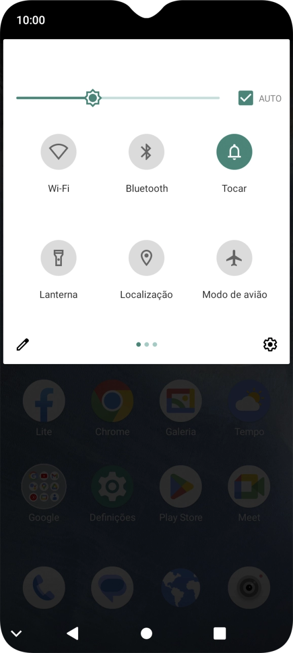 Prima o ícone de definições.