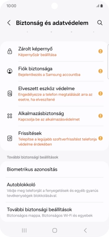 Válaszd a További biztonsági beállítások lehetőséget.