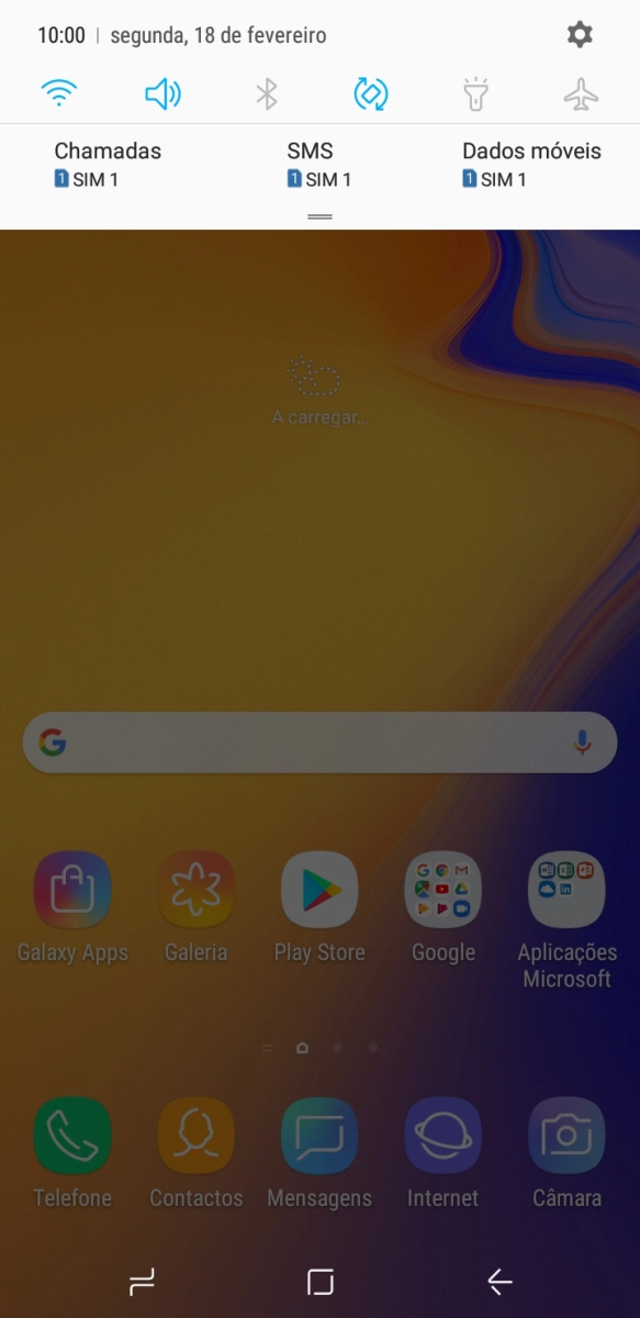 Prima o ícone de definições.