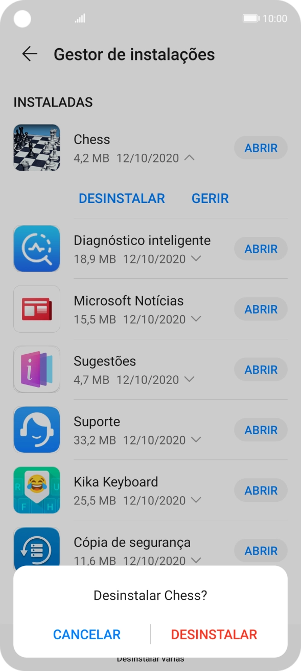 Prima DESINSTALAR.