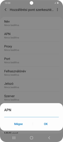 Amennyiben előfizetésed van, írd be azt, hogy mms.vodafone.net, és válaszd az OK lehetőséget.