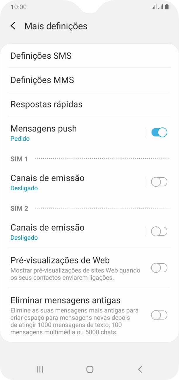 Prima Definições SMS.