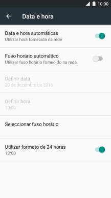 Prima Fuso horário automático para ativar a função.