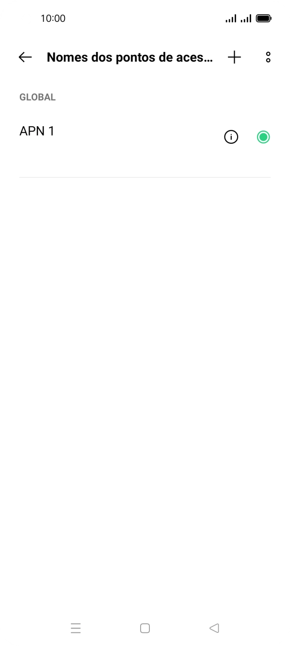 Prima o ícone para adicionar.