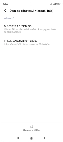 Válaszd a Minden adat törlése lehetőséget.