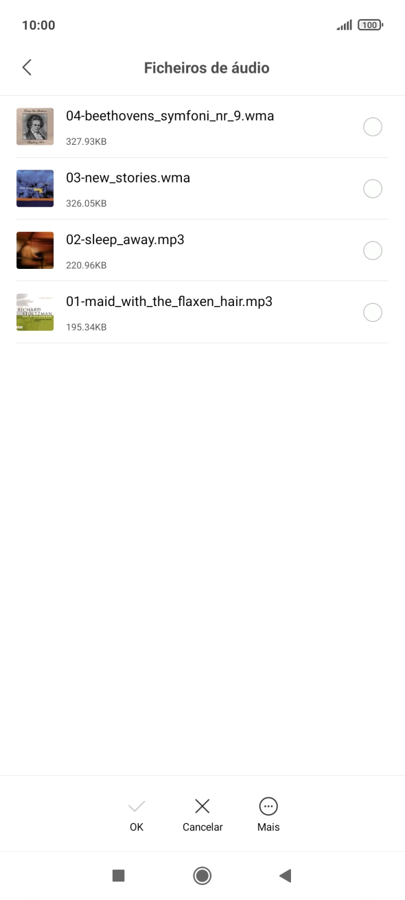 Prima os tons de toque pretendidos para os ouvir.