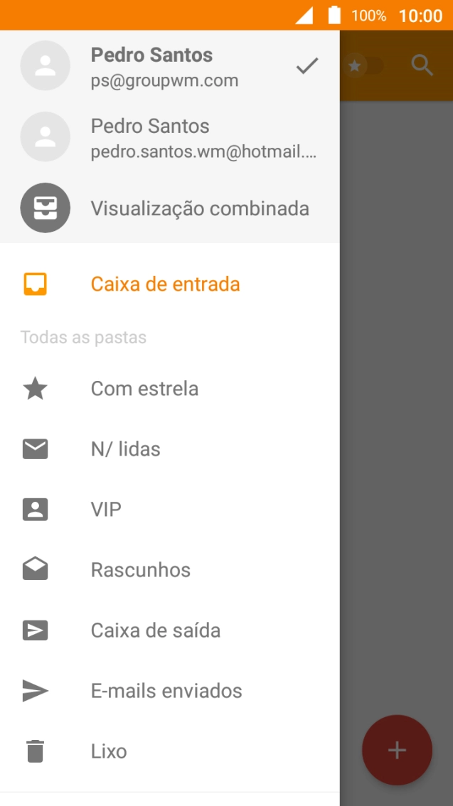 Prima a conta de e-mail pretendida.
