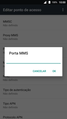 Introduza 80 e prima OK.