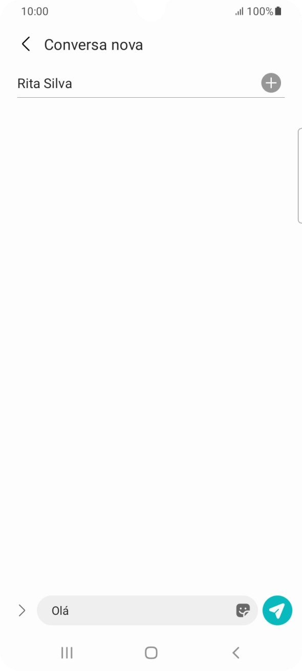 Prima o ícone para enviar quando terminar de escrever a sua mensagem curta.