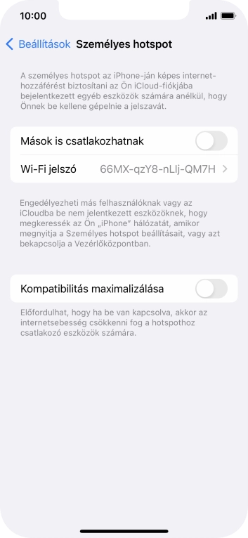 Kattints a Wi-Fi jelszó mezőre, és írd be a kívánt jelszót.