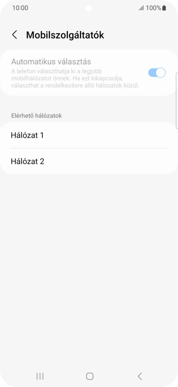 Válaszd ki a kívánt hálózatot.