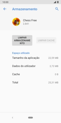 Prima a tecla de início para terminar e voltar ao ecrã inicial.