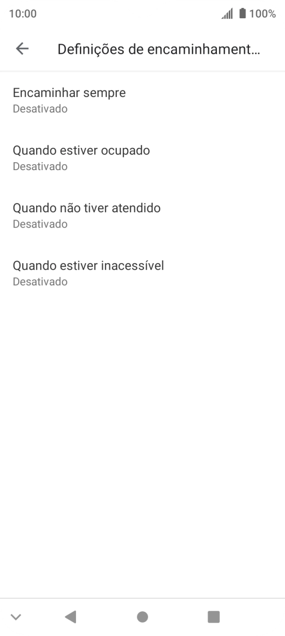 Prima o tipo de desvio pretendido.