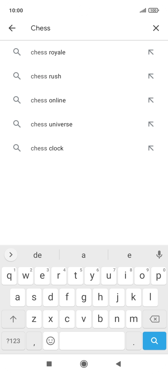 Introduza o nome ou categoria da app pretendida e prima o ícone para pesquisar.