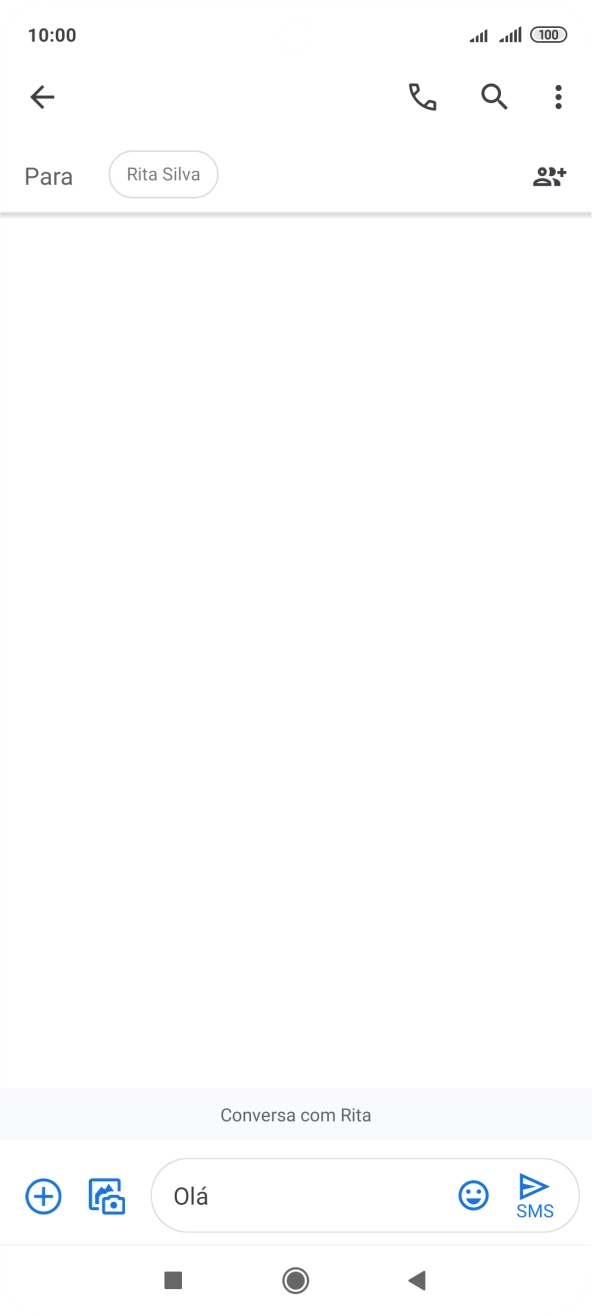 Prima o ícone para enviar quando terminar de escrever a sua mensagem curta.