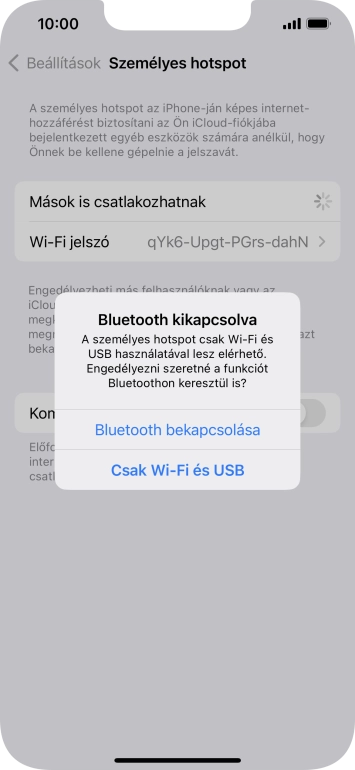 Amennyiben ki van kapcsolva a Wi-Fi, válaszd a Csak Wi-Fi és USB lehetőséget.