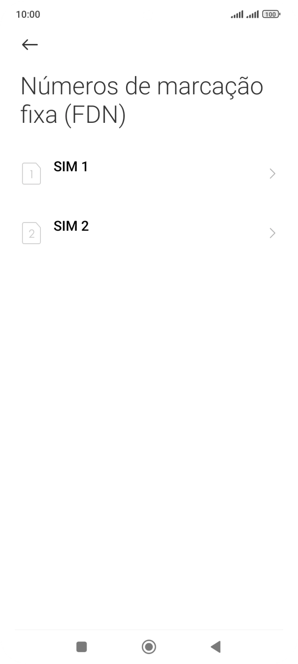 Prima o cartão SIM pretendido.