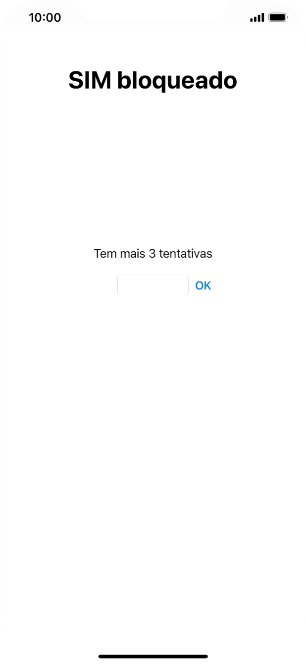 Se o cartão SIM estiver bloqueado, deve introduzir o código PIN e premir OK.